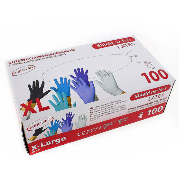 Top Glove Shield perfect latex disposable gloves WHITE 100 pieces size XL