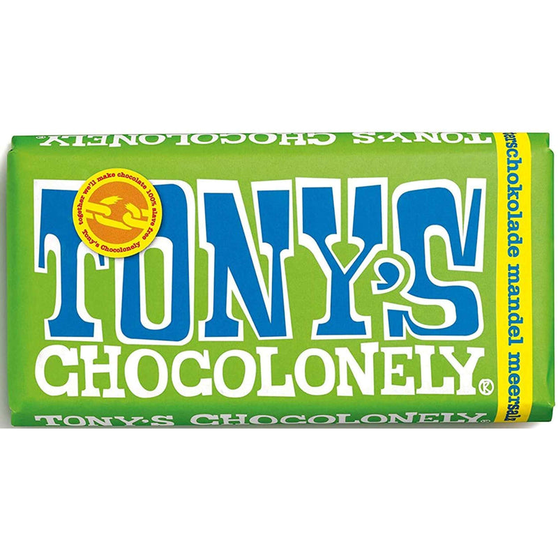 Tony´s Chocolonely - Zartbitterschokolade mit Mandeln und Meersalz, 180g