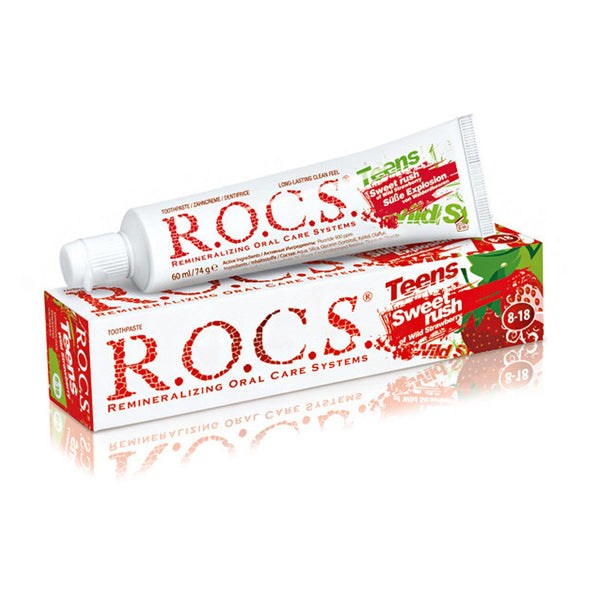 ROCS teens sweet explosion strawberry toothpaste 74g