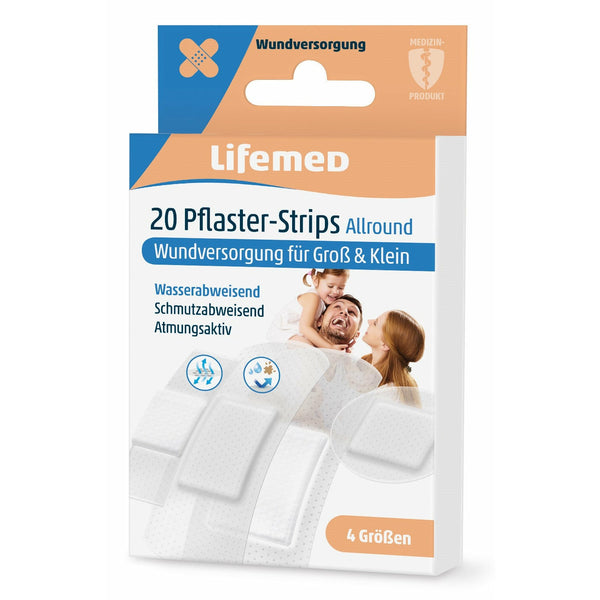 Lifemed Plaster Strips semi-transparent Allround 4 sizes 20 pieces pack