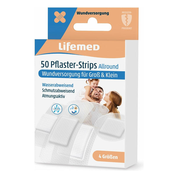 Lifemed Plaster Strips semi-transparent Allround 4 sizes 50 pieces pack