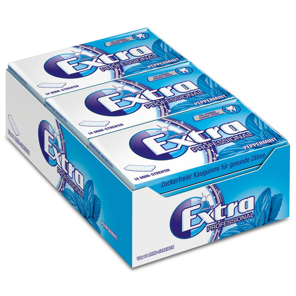 Wrigleys Extra Professional Peppermint Chewing Gum 14 Pack (12 x 14 Gums)
