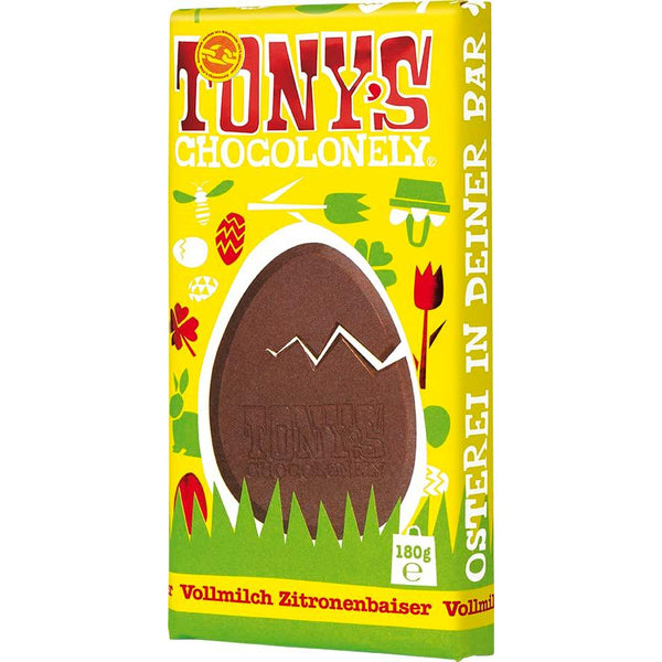 Tony's Chocolonely Vollmilchschokolade mit Baiser und gefriergetrocknete Aprikosen-Zitronen-Stücke 180g