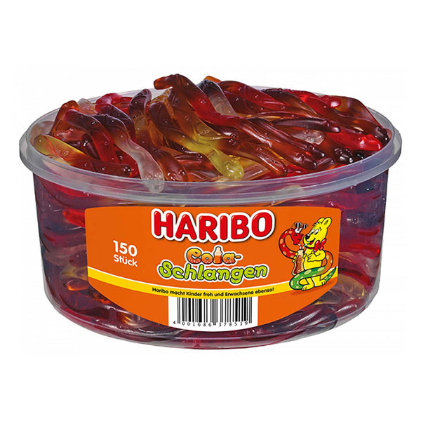 Haribo Cola-Schlangen 150 St,  1050 g Dose