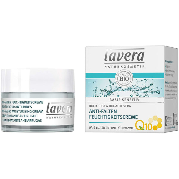 Lavera Basis sensitiv Anti-Falten Feuchtigkeitscreme mit Coenzym Q10 2er Pack (2 x 50ml)