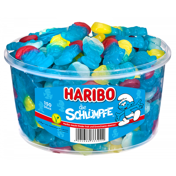 Haribo Schlümpfe 150 St,  1350 g Dose