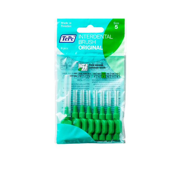 TePe interdental brushes green 0.8 mm bag of 8