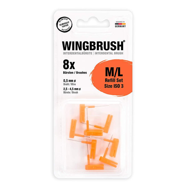 Wingbrush Interdentalbürsten Nachfüllpack 8er Pack orange ISO 3