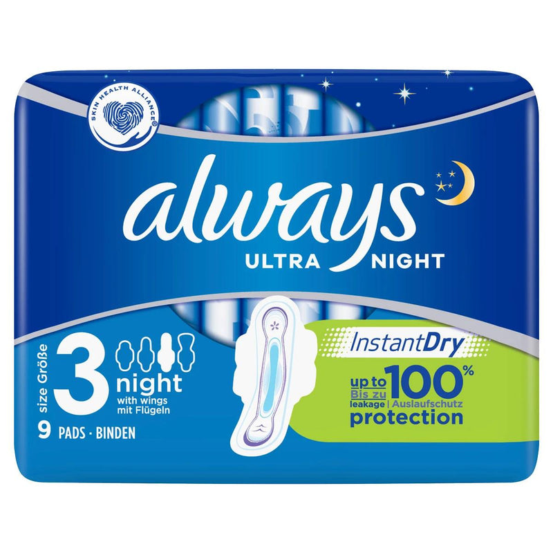 always Ultra Night Binden (Größe 3) mit Flügel 9er Packung