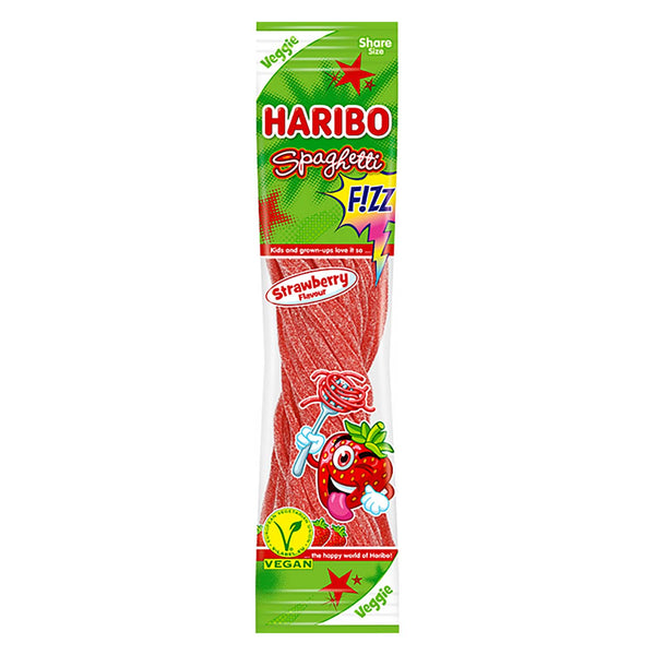 Haribo Spaghetti Erdbeere, saure Schnüre,  200 g Beutel