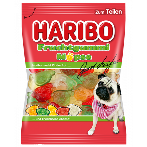 Haribo Gerd Käfer's Fruchtgummi Möpse  200 g Beutel