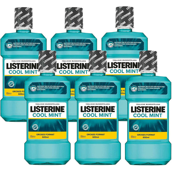 Listerine Cool Mint Mouthwash 600ml Pack of 6 (6x 600ml)