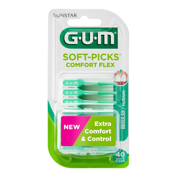 GUM® SOFT-PICKS® COMFORT FLEX regular 40 Stück mit Reiseetui