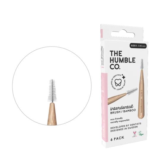 Humble Bamboo Interdental Brushes - Size 0 - 0-0.40mm - Pink - Pack of 6