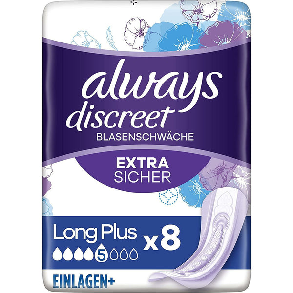 Always discreet incontinence pads long plus pack of 8