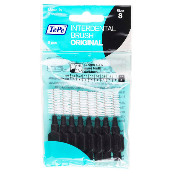 TePe interdental brushes black 1.5 mm bag of 8