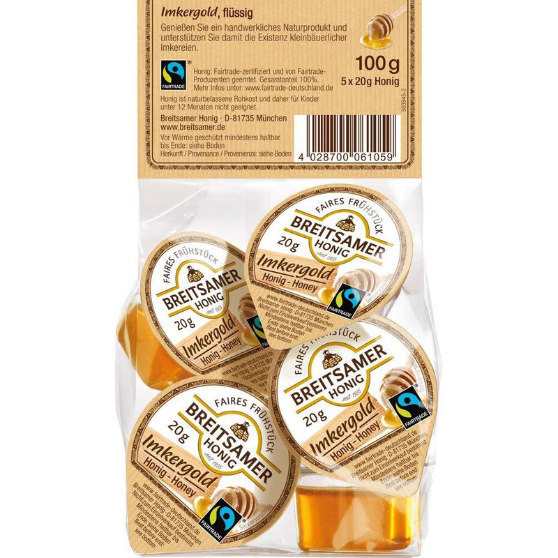 Breitsamer-Honig Portionsbeutel Imkergold Fairtrade flüssig FLO FT (5x20g)