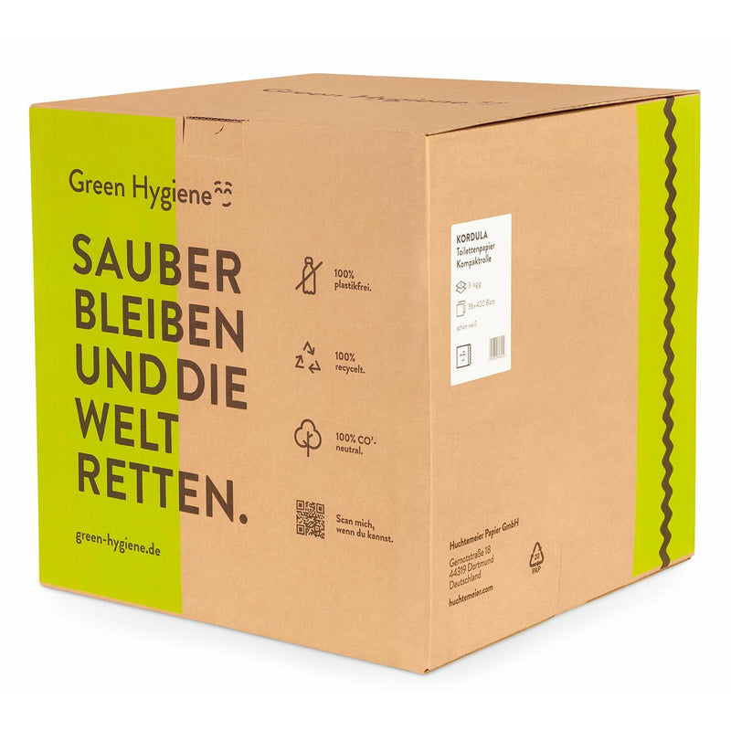 Huchtemeier Green Hygiene Toilettenpapier Kordula 36 Rollen, 3-lagig (36 x 400 Blatt)
