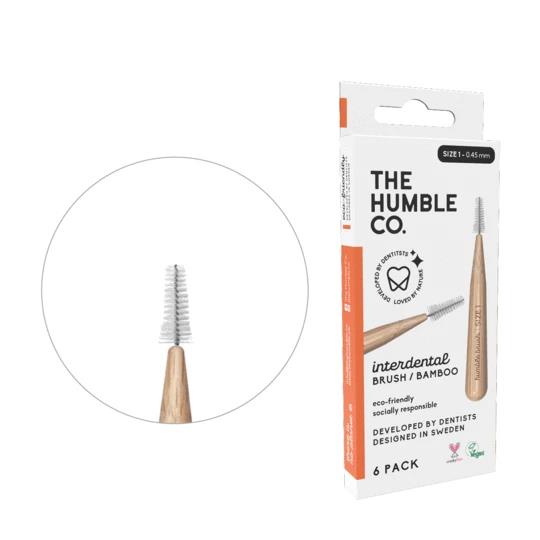 Humble Bamboo Interdental Brushes - Size 1 - 0.45mm - Orange - Pack of 6