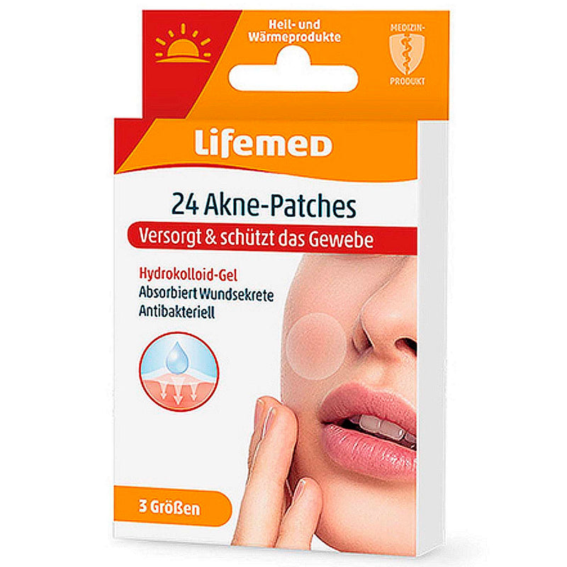 Lifemed Akne-Patches transparent 3 Größen 24Stk Packung