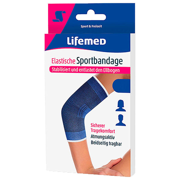 Lifemed elastic sports bandage elbow protection blue size L