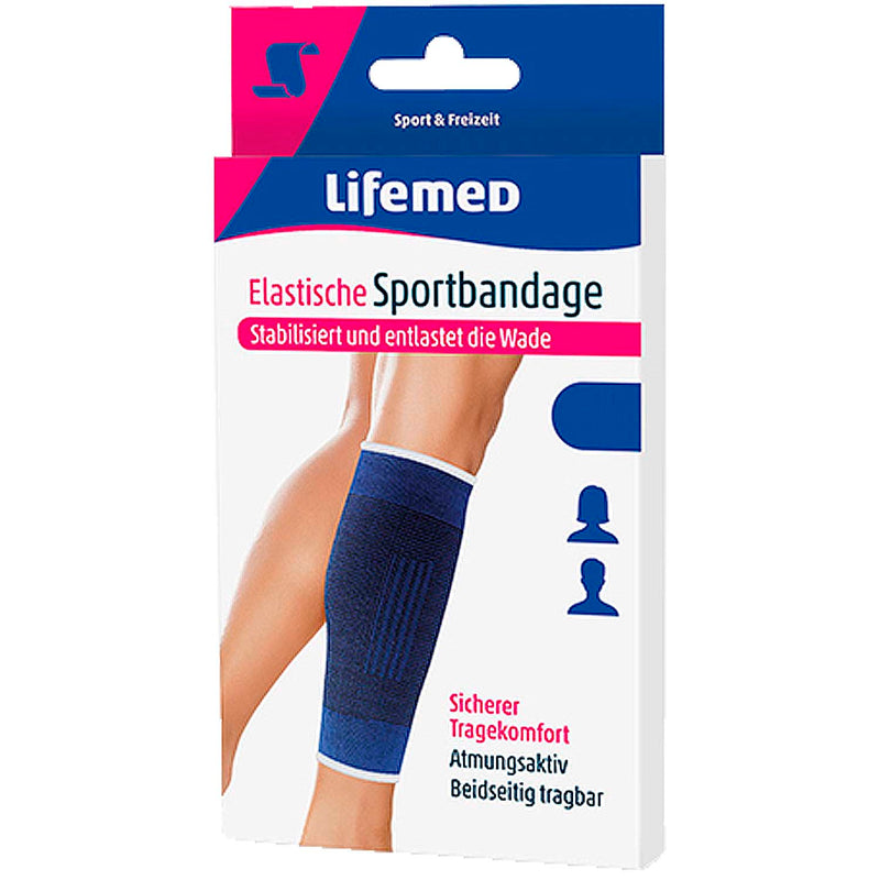 Lifemed elastic sports bandage calf protection blue size L