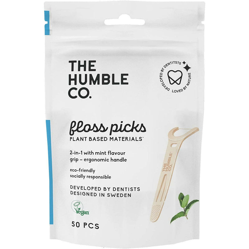 Humble Floss Picks, Grip Handle Minze 50 Stk.