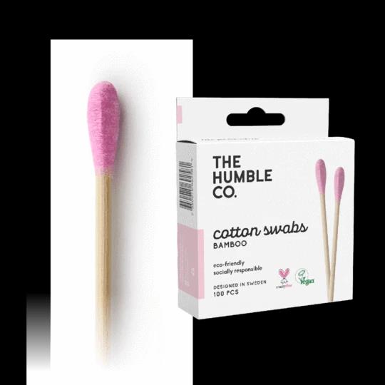 Humble Natural Bamboo Wattestäbchen - violett - 100 Stück Packung