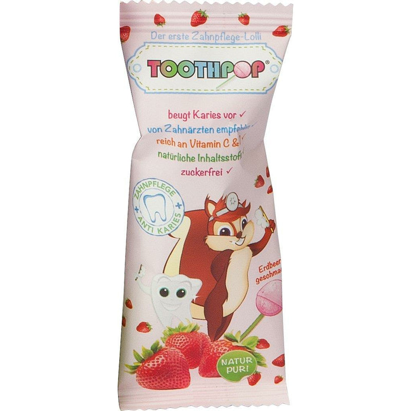 Toothpop zahnfreundlicher Lolli Erdbeergeschmack 6g