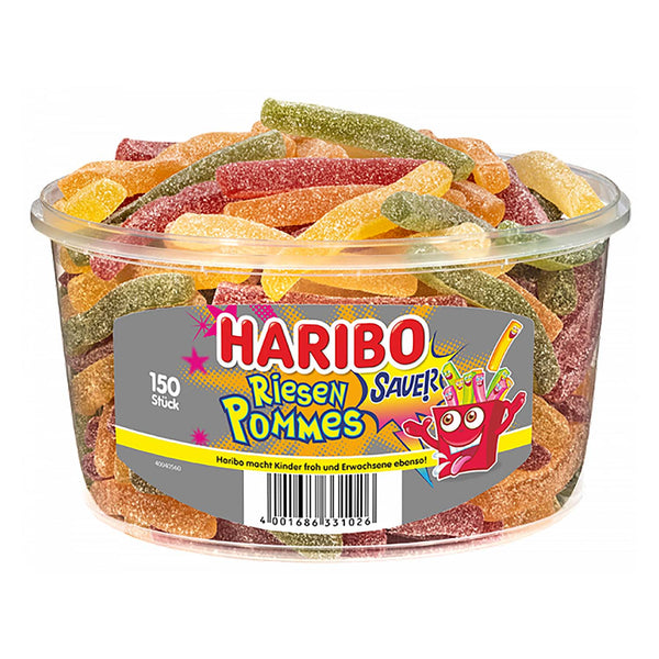 Haribo Riesen Pommes, sauer  1200 g Dose