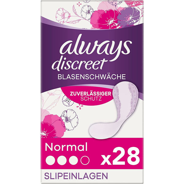 Always discreet incontinence liner panty liners normal pack of 28