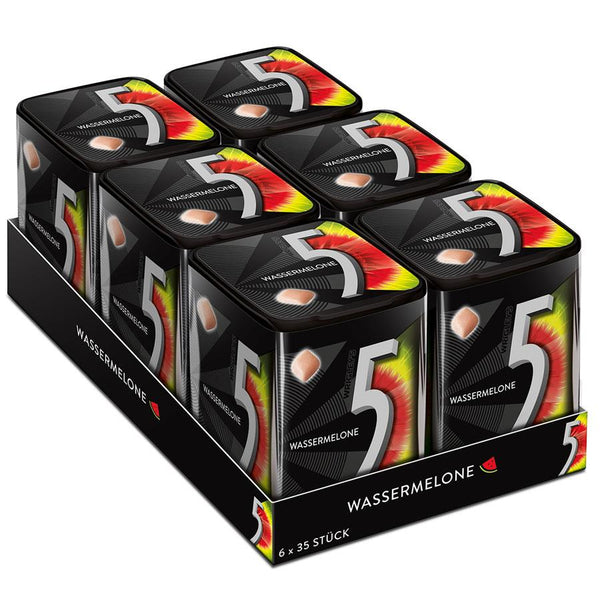 Wrigleys 5 GUM Watermelon 35 can, pack of 6 (6x 35 pieces)