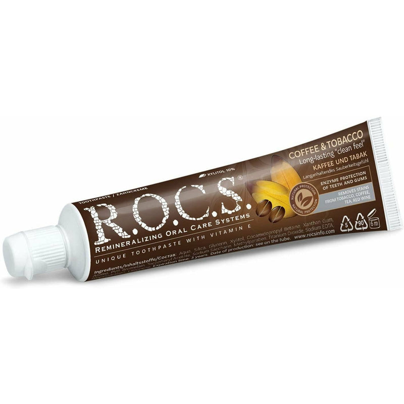 ROCS Kaffee und Tabak Whitening Zahncreme 74g
