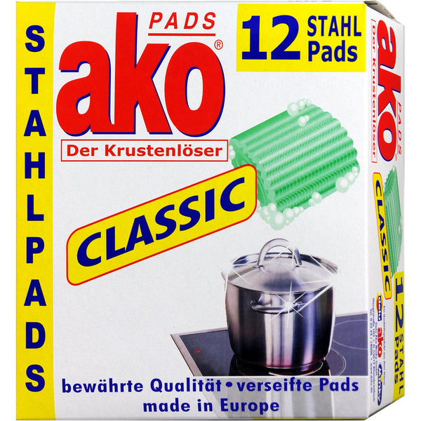 Ako Classic steel pads stainless steel pack of 12