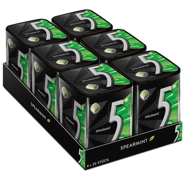 Wrigley's 5 GUM Spearmint 35 can, 6er Pack (6x 35 pieces)