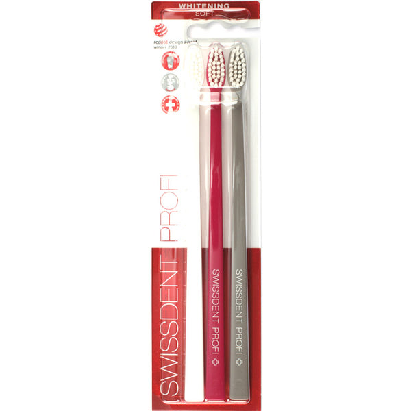 Swissdent Profi Whitening Zahnbürste Trio (3er Pack) soft weiß-pink-grau