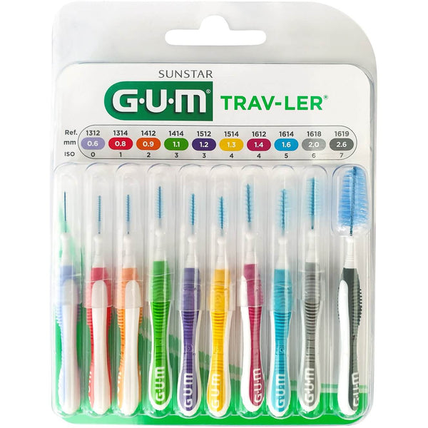 GUM TRAV-LER Interdentalbürsten 10 Stück alle Farben