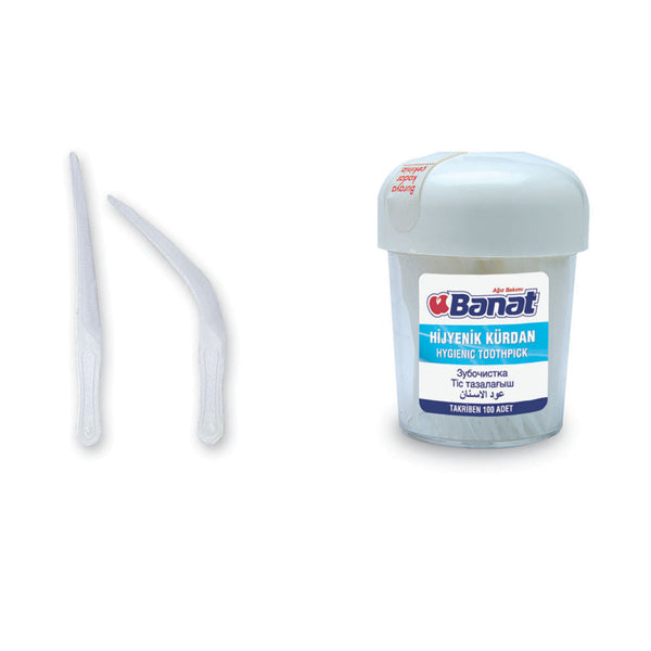 Banat Hygiene Zahnstocher 100 Stück Spenderbox
