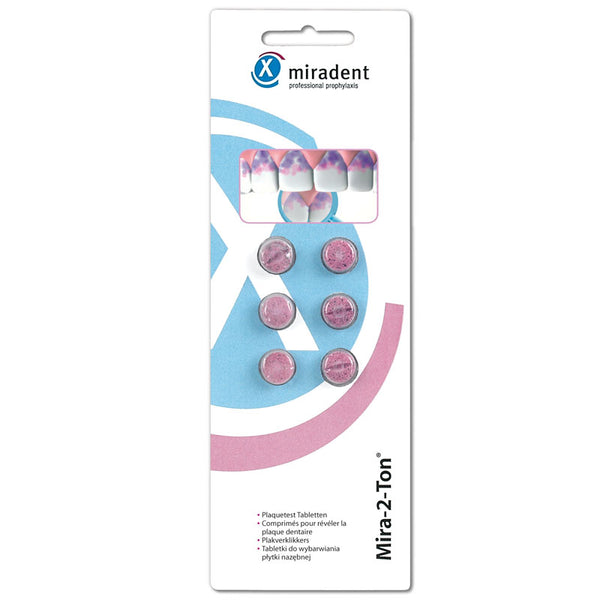 Miradent Mira-2 Clay Plaque Test Tooth Coloring Tablets Pack of 6