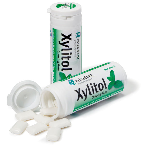 Miradent Xylitol Chewing Gum Dental Care Chewing Gums 30 piezas pueden menta verde