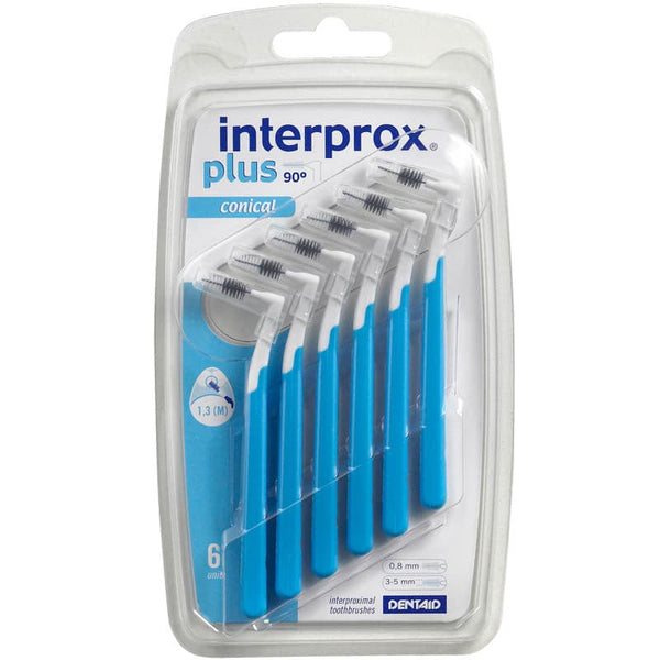 Interprox plus interdental brushes blue conical pack of 6