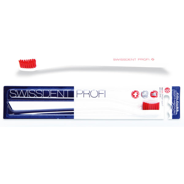 Swissdent Profi Colours Zahnbürste soft-medium weiß/rot