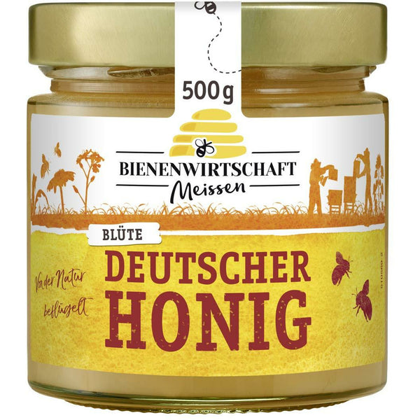Bienenwirtschaft Meißen Deutscher Honig Blüte 500g Glas