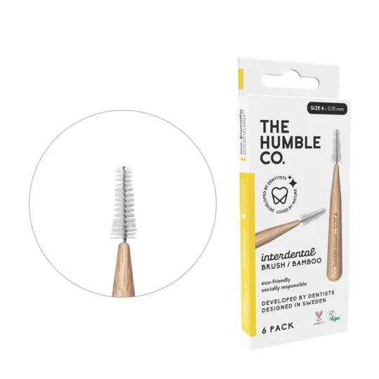 Humble Bamboo Interdental Brushes - Size 4 - 0.70mm - Yellow - Pack of 6