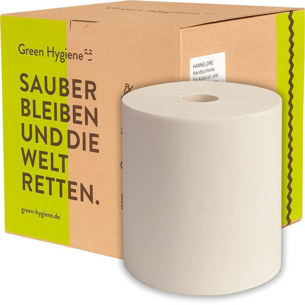 Huchtemeier Green Hygiene towel rolls for dispenser systems Hannelore 8 rolls, 2-ply (8x 150m)