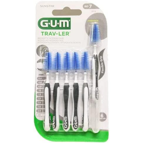 GUM TRAV-LER Interdentalbürsten 6 Stück ISO 7 dunkelgrau 2,6 mm