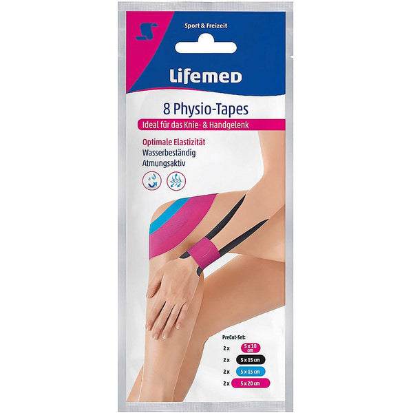 Lifemed Physio-Tapes Knie- und Handgelenk farbig sortiert 4 Größen